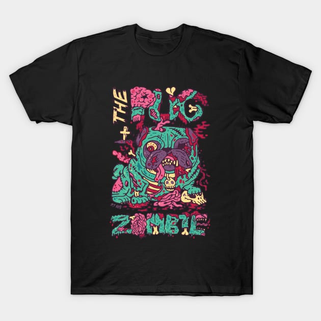 The Pug zombie T-Shirt by nokhookdesign